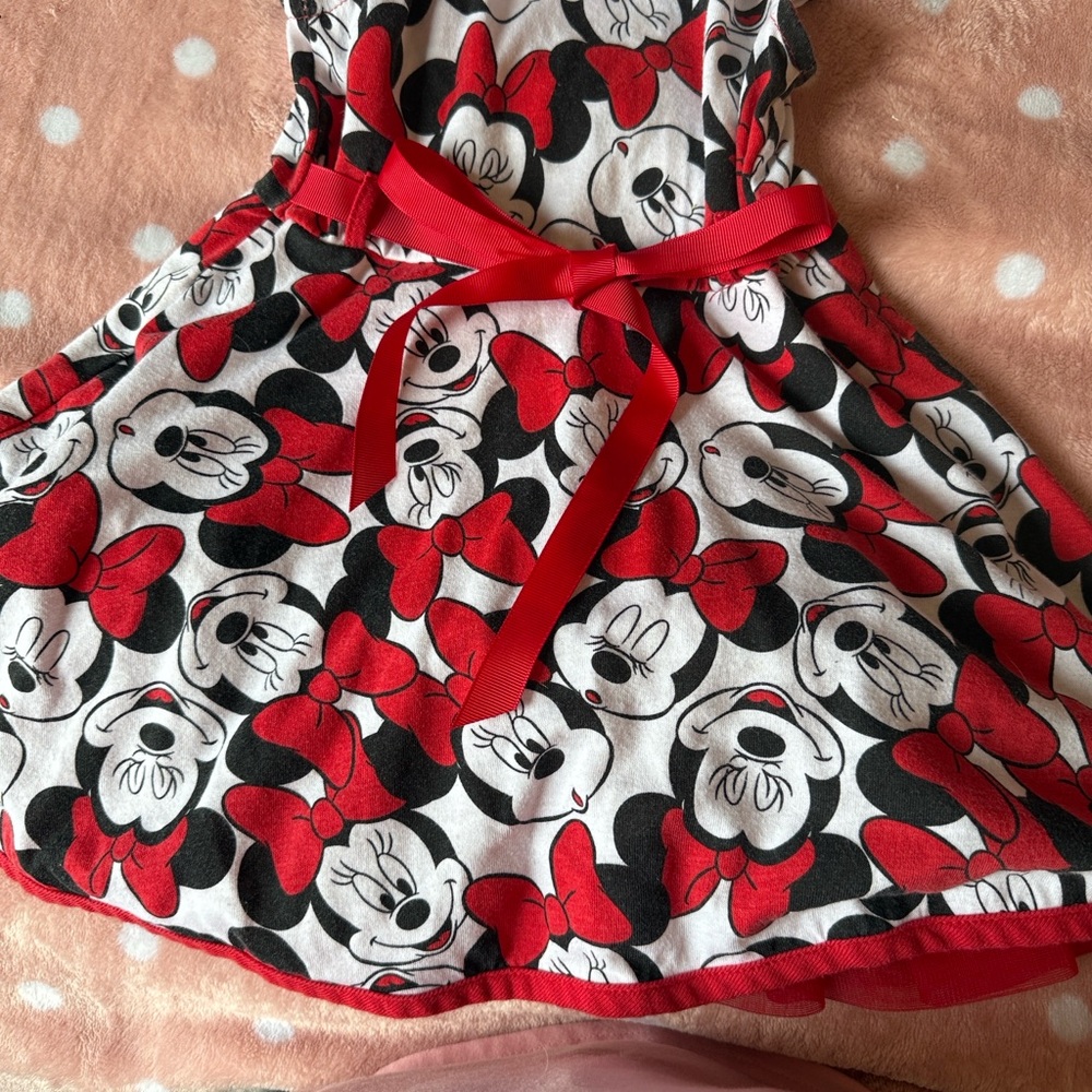 Disney Minnie Mouse Red and White Kids Casual Dress